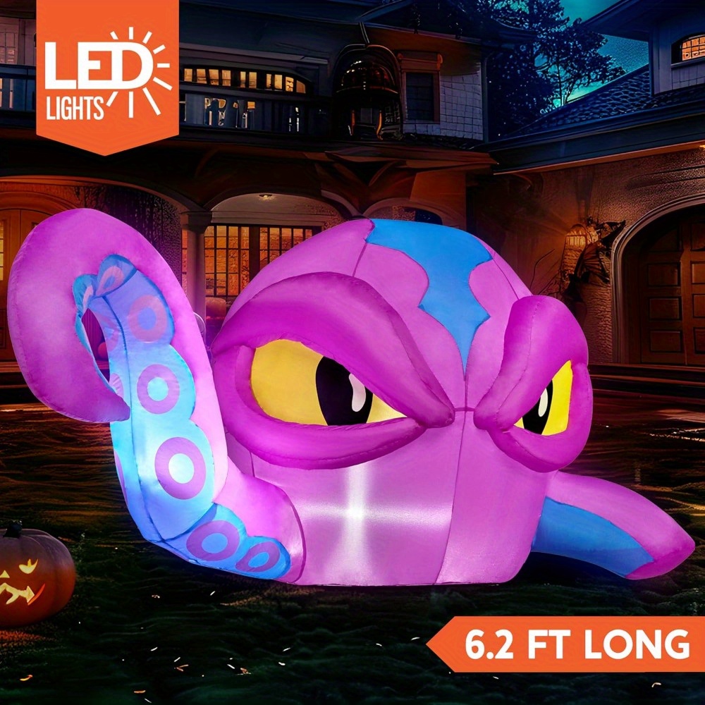 Diy Halloween Electronics - 4피트 높이의 할로윈 풍선 보라색 문어