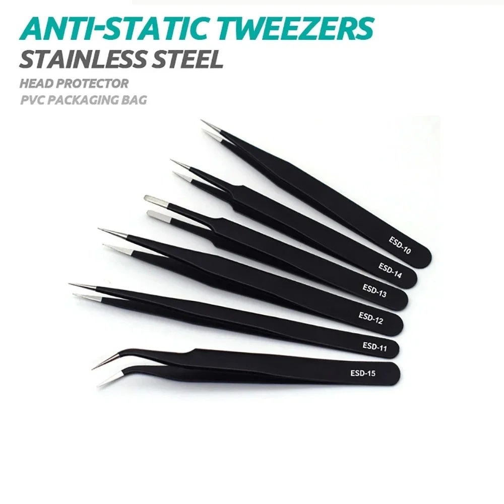 6pcs 스테인레스 스틸 정전기 방지 정밀 ESD 핀셋 - Diy Electronics Tool Kit 리뷰 및 가격