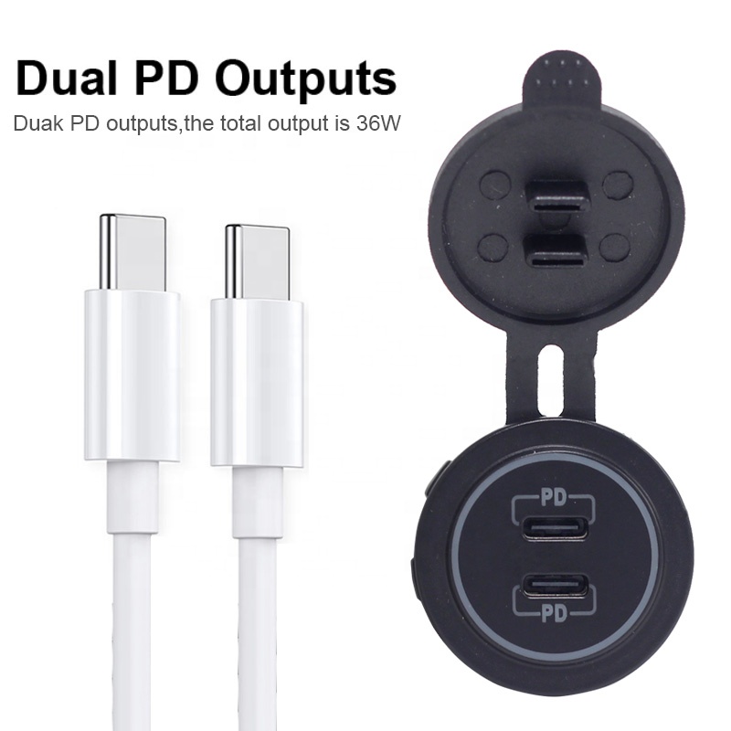 12V USB C 차량용 충전기 소켓 최신 36W 듀얼 - Diy Marine Electronics 리뷰 및 가격