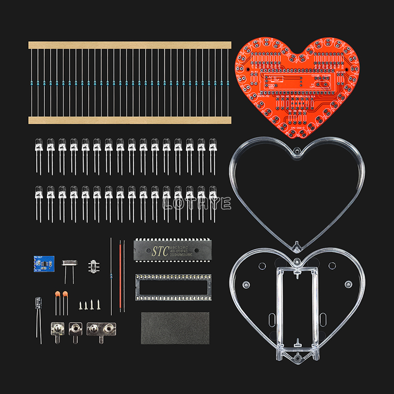 RGB 다채로운 흐르는 물 빛 하트 모양 DIY 납땜  - Diy Electronics Tool Kit 리뷰 및 가격