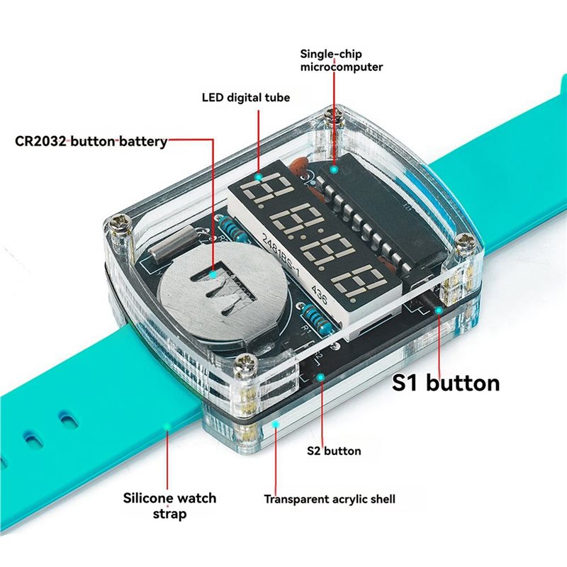 2X DIY 시계 LED 시계 전자 키트 0.28인치  - Diy Electronics Project Kit 리뷰 및 가격