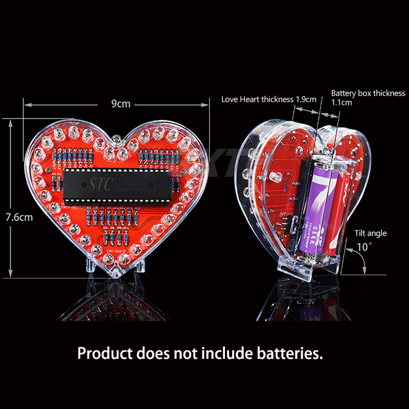 다채로운 LED 러브 DIY 키트 MCU 하트 모양 러 - Diy Electronics Projects For Students 리뷰 및 가격