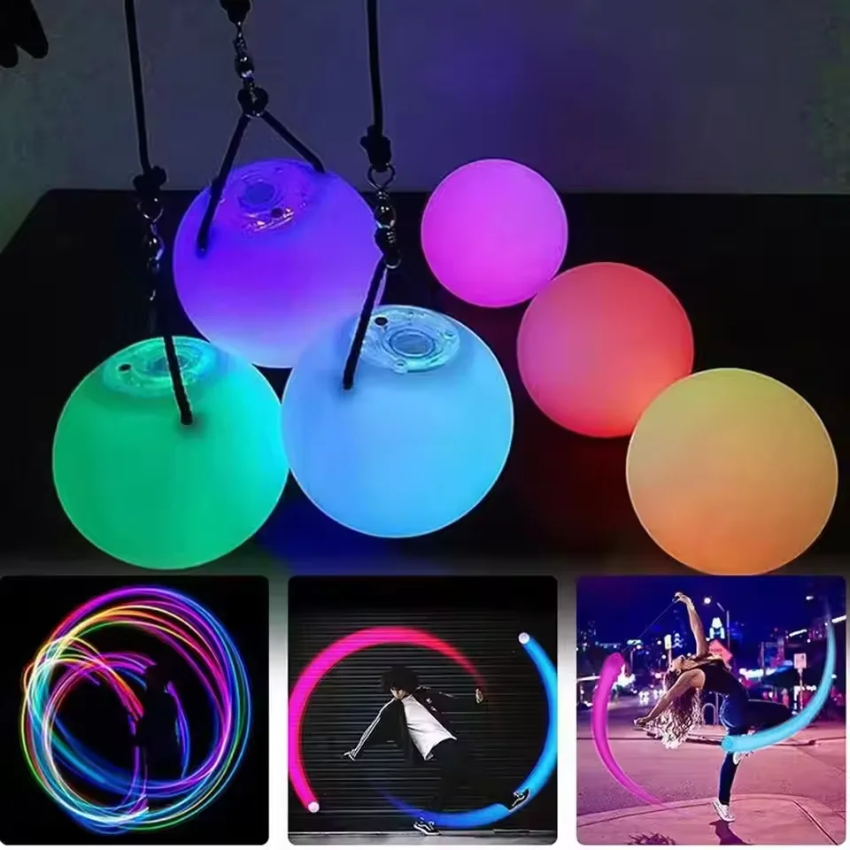 LED 포이 프로프 2팩 다채로운 발광 벨리댄스 볼 무 - Diy Halloween Electronics 리뷰 및 가격